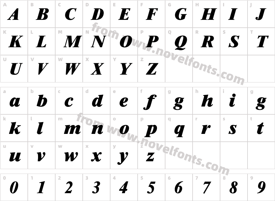 Iriccione-ExtraBoldCharacter Map