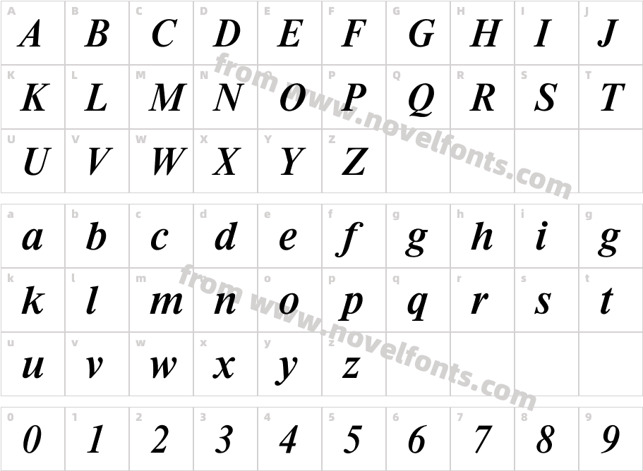 Iriccione-MediumCharacter Map