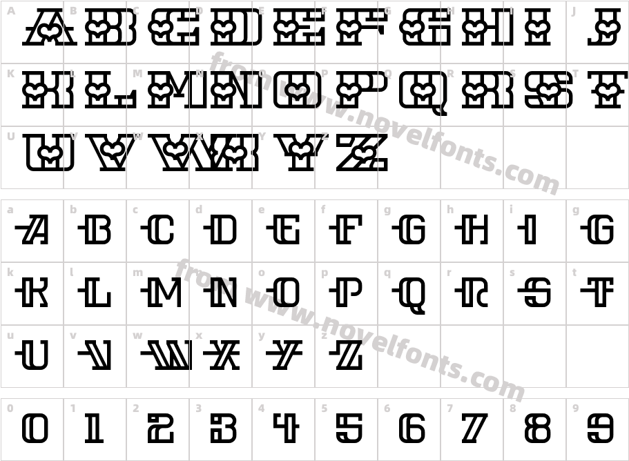 Iron Amore RegularCharacter Map