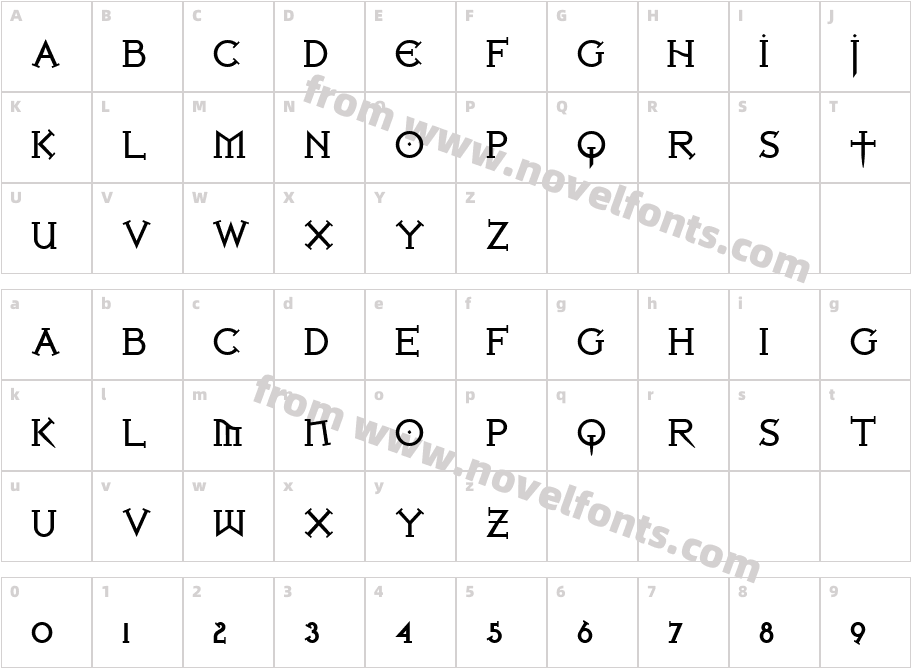 Iron League BoldCharacter Map