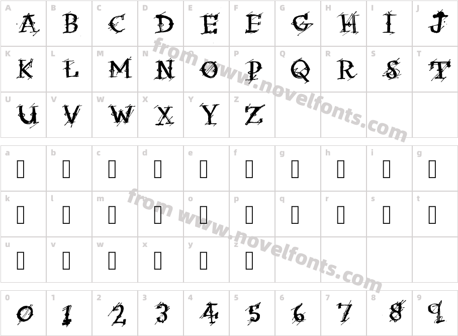 Irregular Ledger RegularCharacter Map