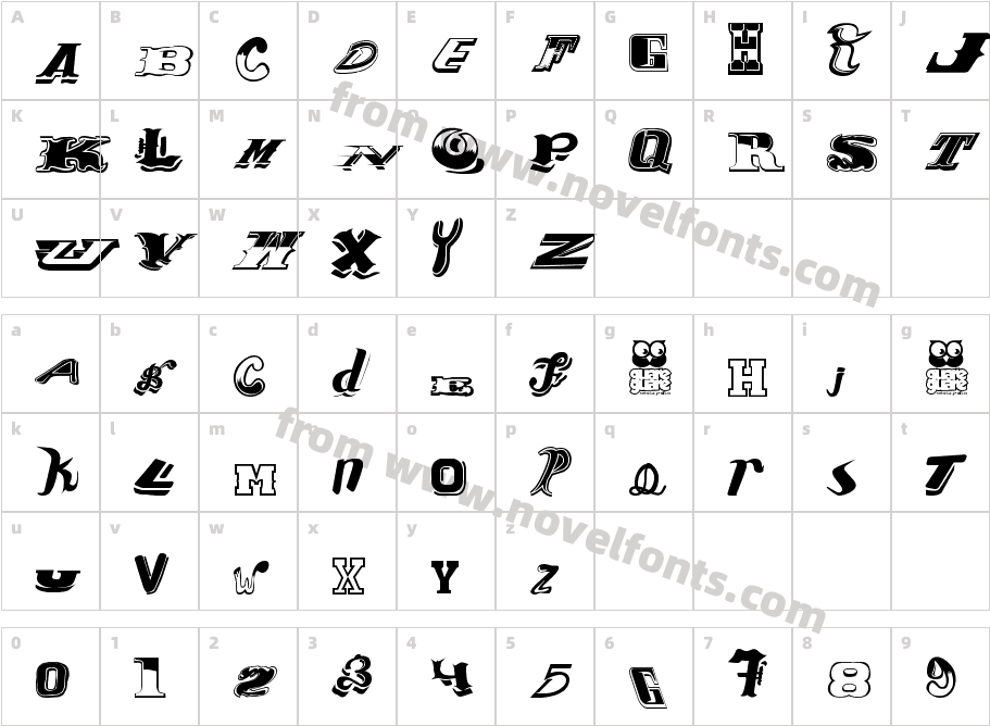 Conjunto de Tipografias Populares GuatemaltecasCharacter Map