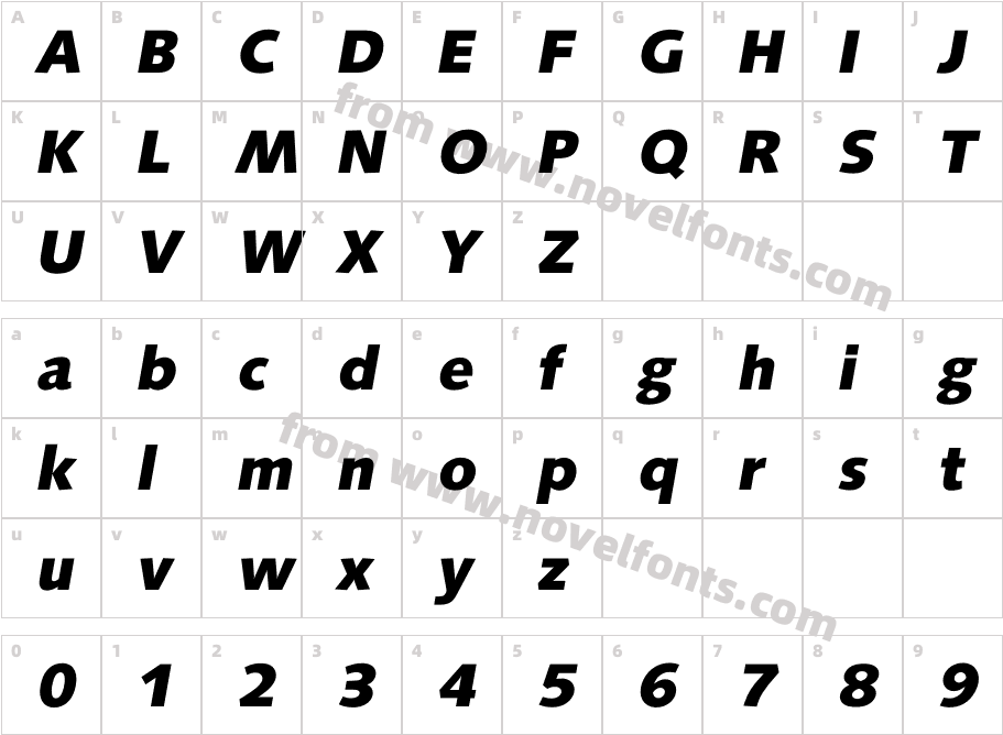 Isaxony-BoldCharacter Map