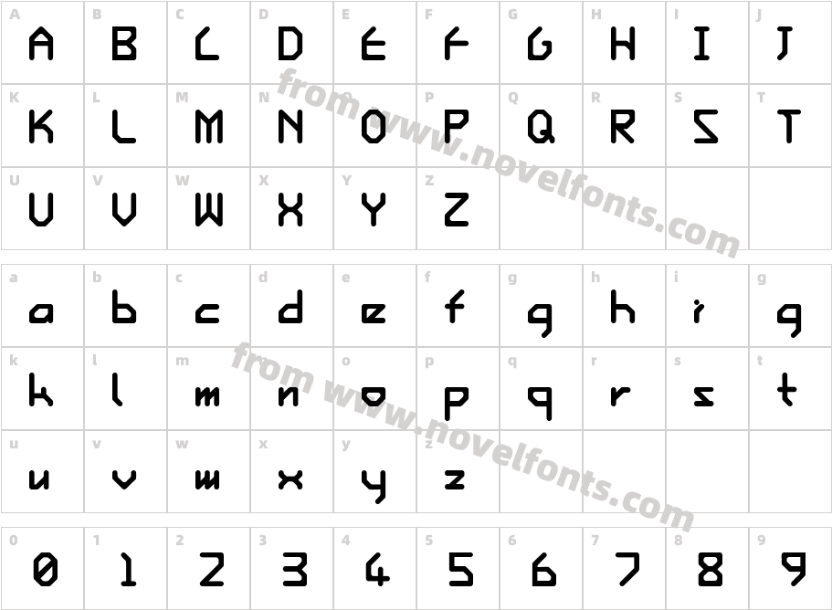 Ishi Regular E.Character Map