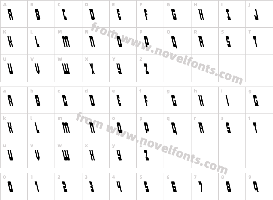 Isomorph LeftalicCharacter Map