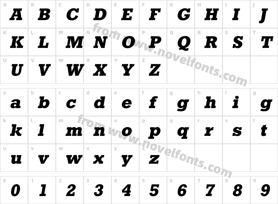 Istafford-BoldCharacter Map