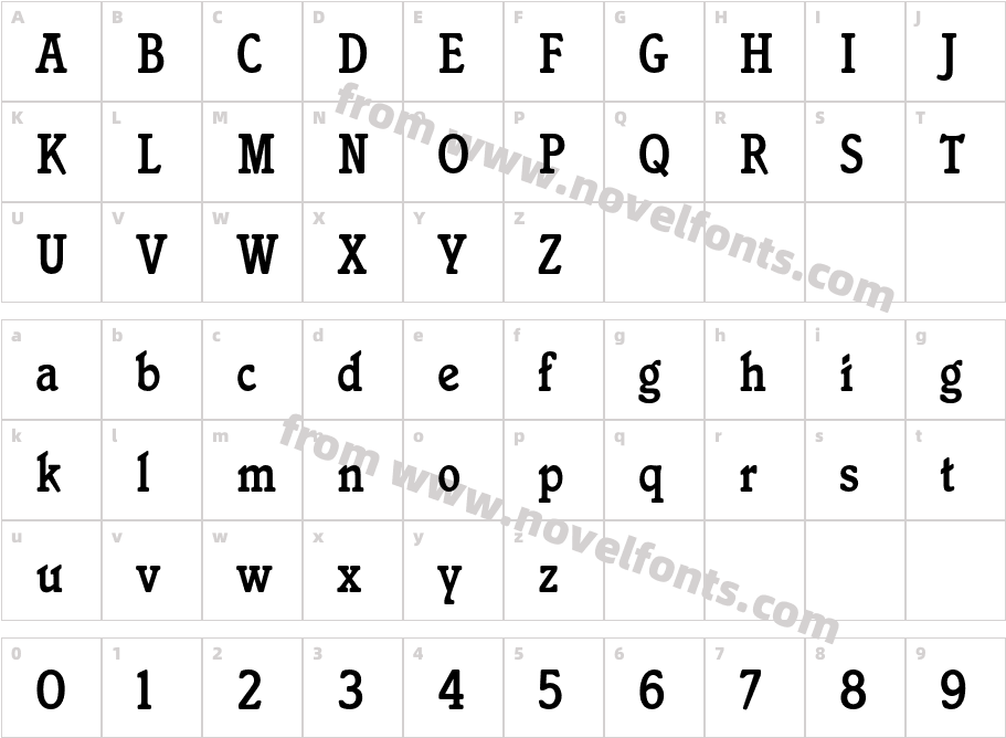 ItaliaEF-CondensedCharacter Map