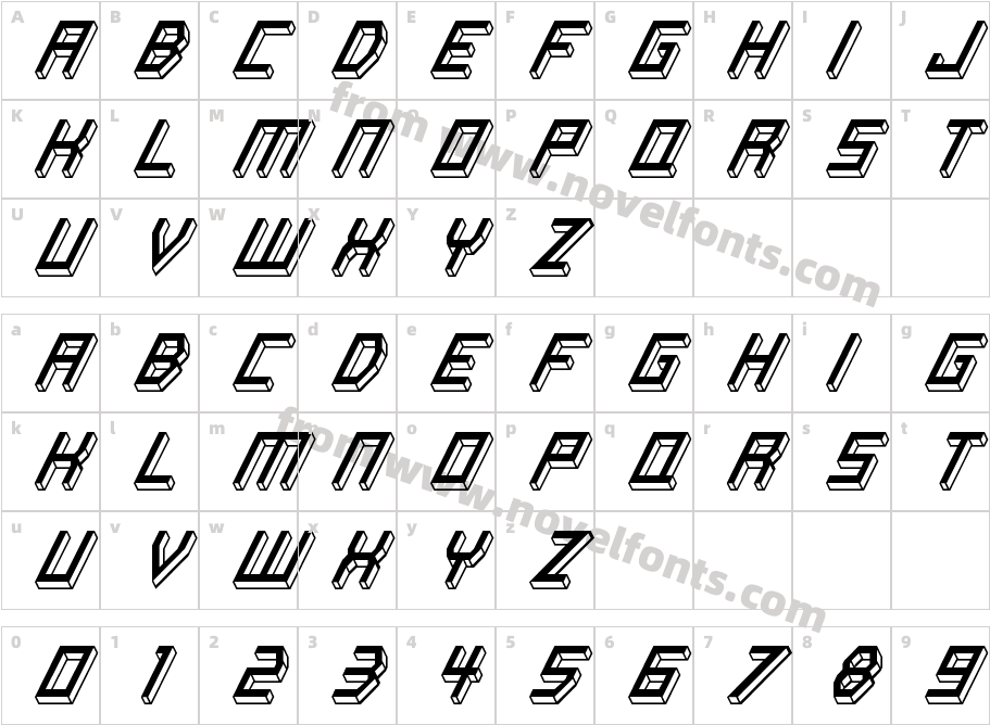 Italic Bricks RegularCharacter Map