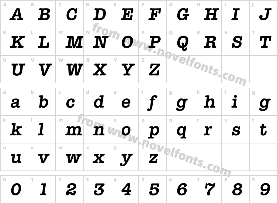 Itypewriter-DemiBoldCharacter Map