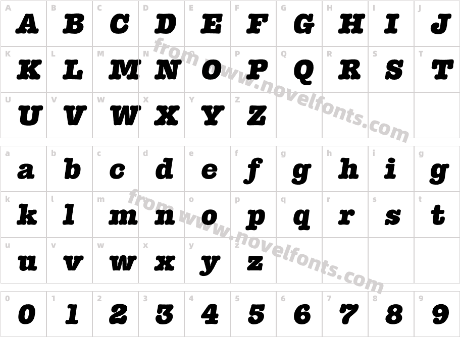 Itypewriter-HeavyCharacter Map