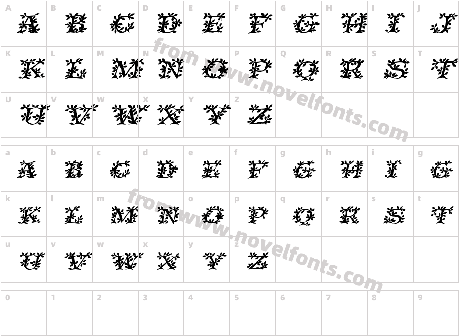 IvyDisplayCaps Bold ItalicCharacter Map