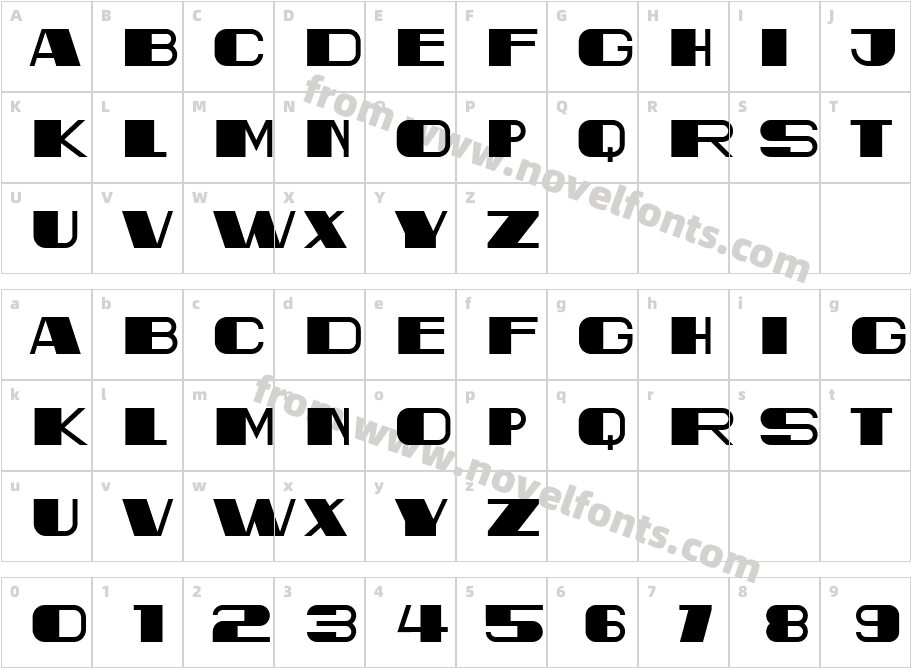 Izambane RegularCharacter Map