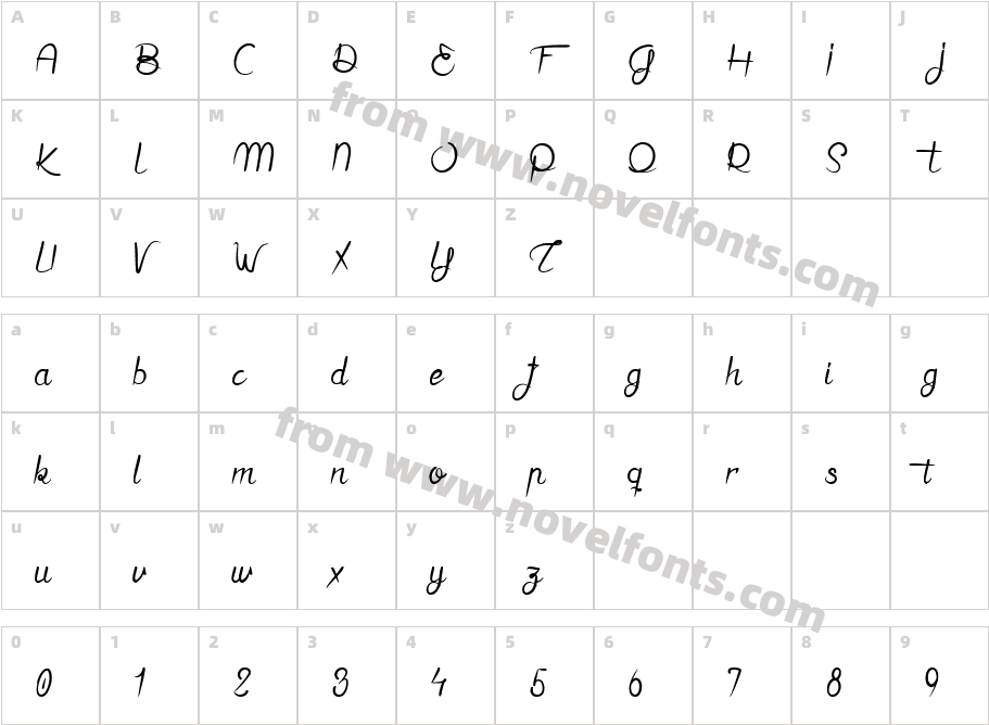 J'aime bien le Dimanche !Character Map