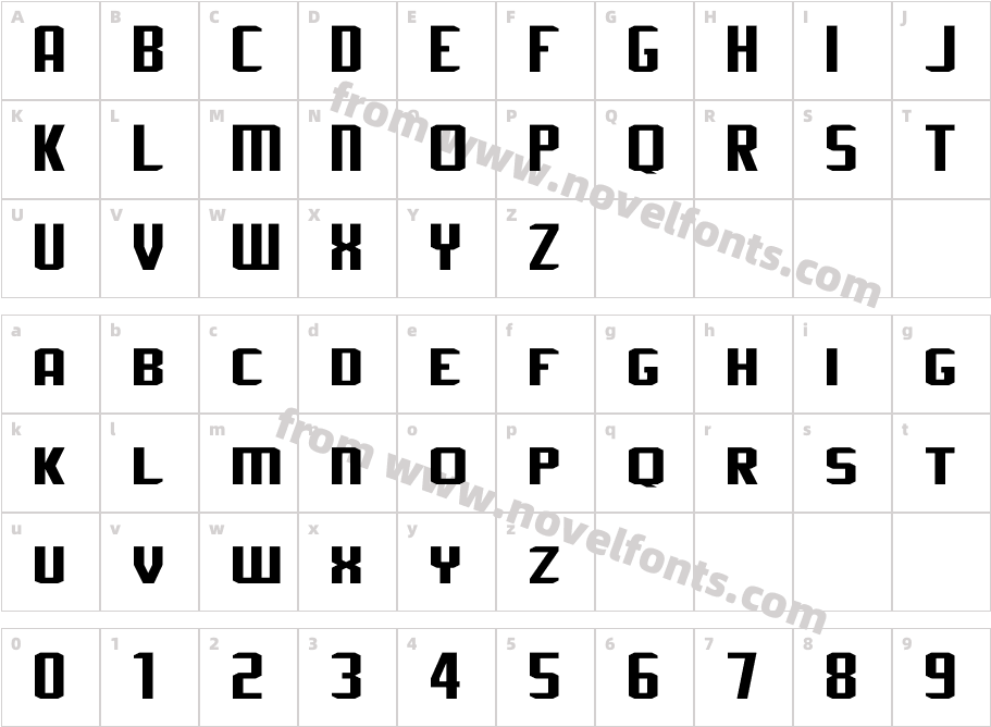 J-LOG Rebellion Sans Small CapsCharacter Map