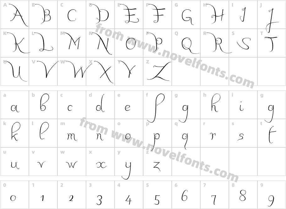 JBCalli-RegularCharacter Map