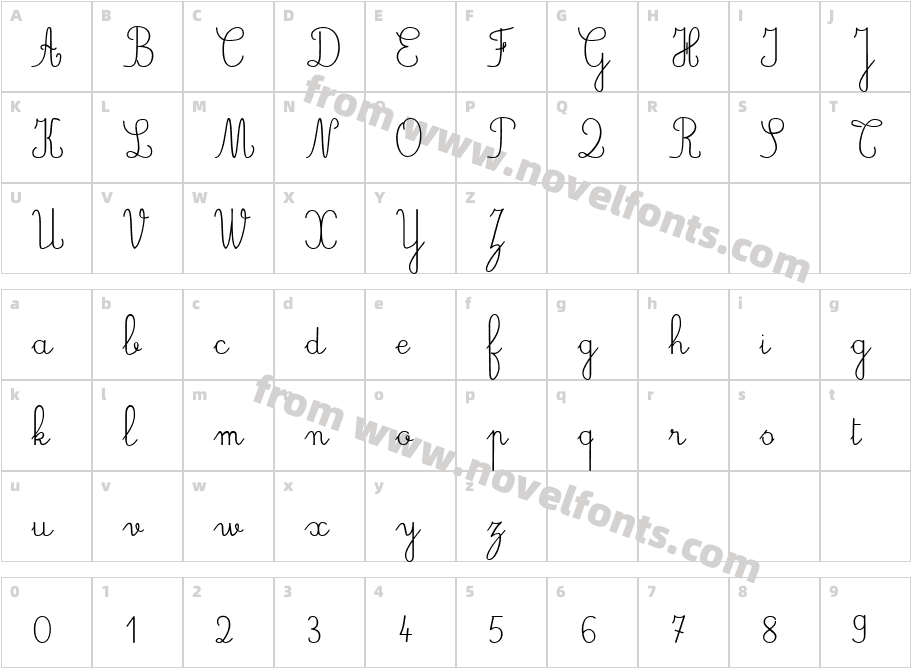 JBCursiveStd-NormalCharacter Map