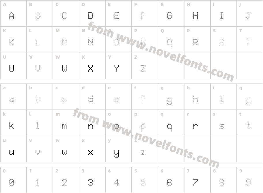 JD LCD Rounded RegularCharacter Map