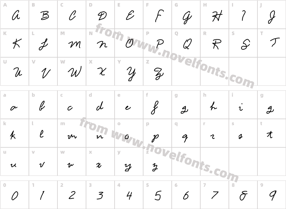 JDDin-MediumCharacter Map