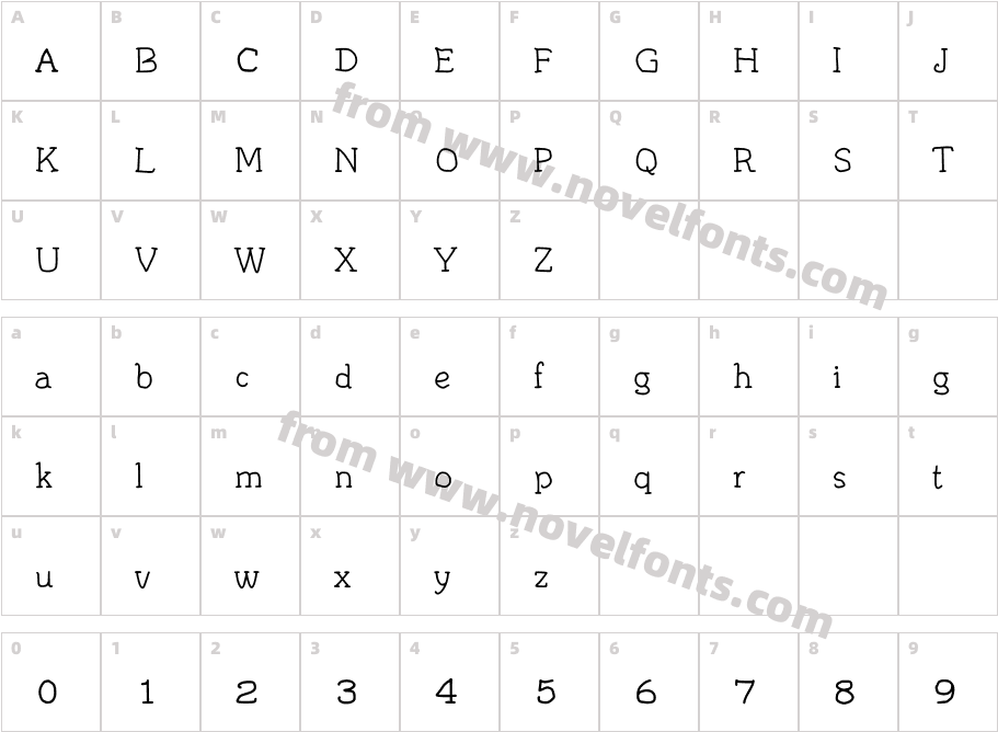 JDIrregutype-MediumCharacter Map