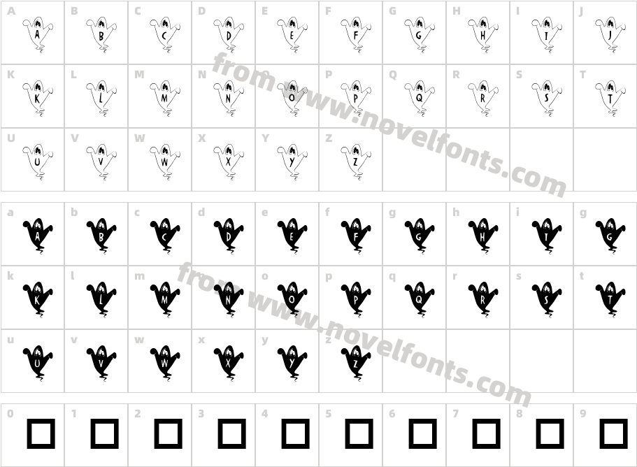 JLR Alphabata BOO!Character Map