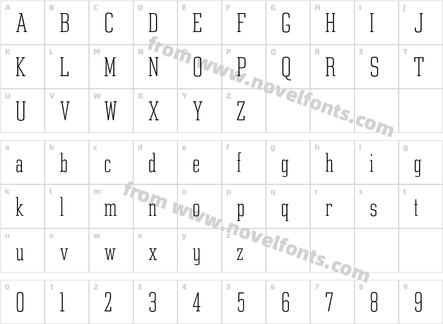 Constructa ThinCharacter Map