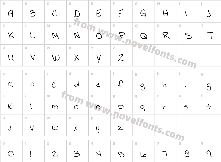 JLR Jenna's HandCharacter Map