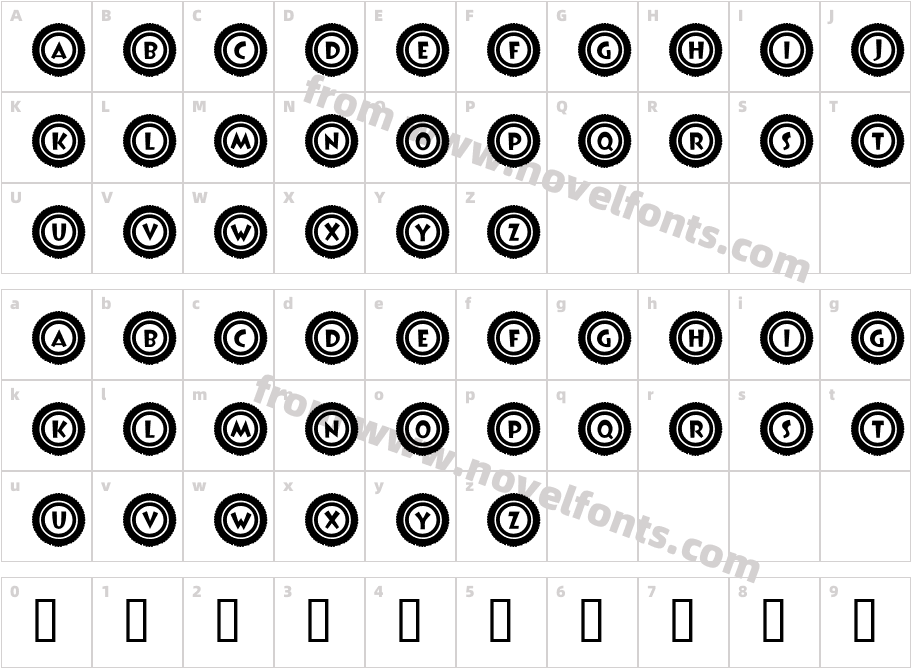 JLR Li'l Bit TiresCharacter Map