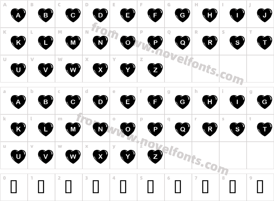 JLR Simple HeartsCharacter Map