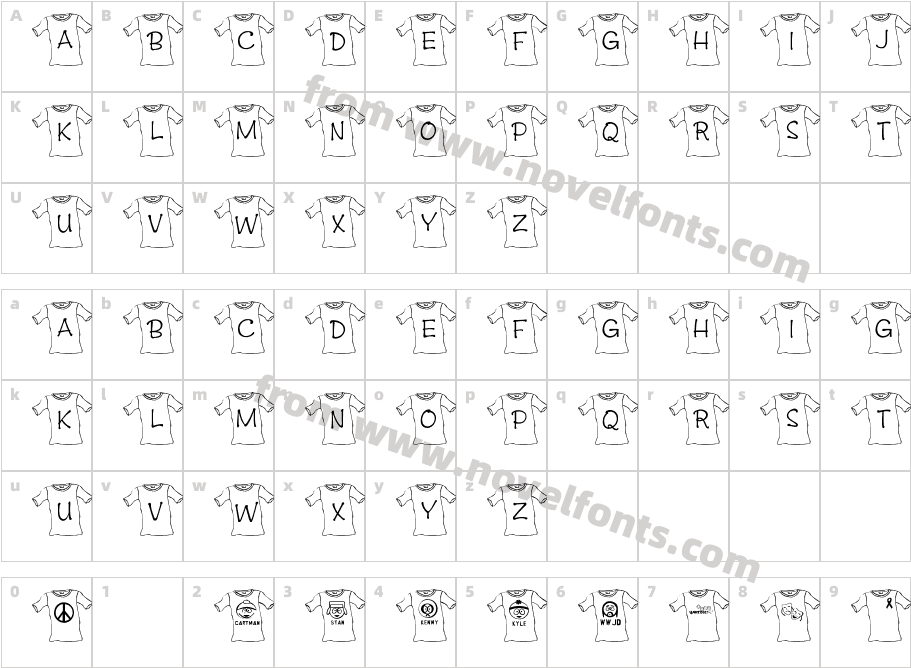 JLR T-ShirtCharacter Map