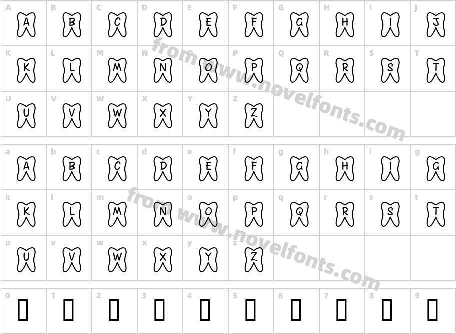 JLR Toofy GrinCharacter Map