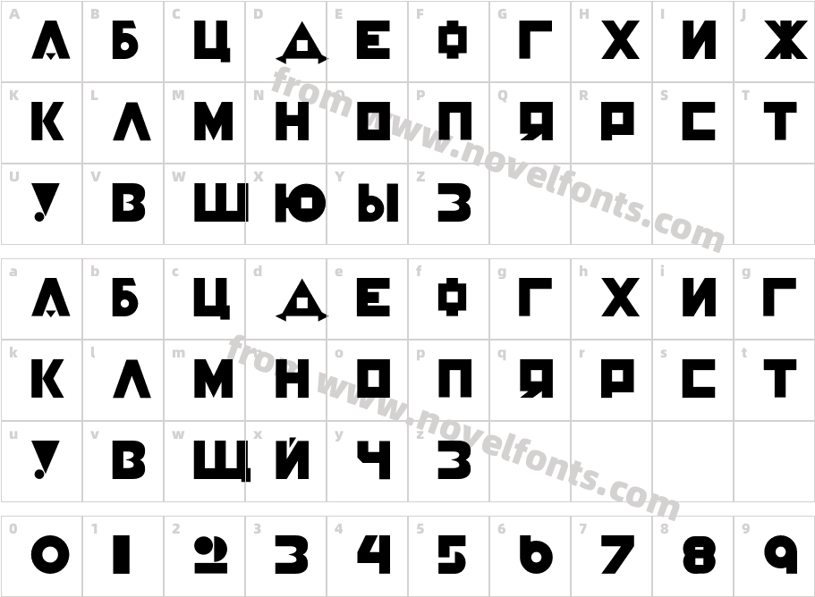 Constructivist-CyrillicCharacter Map