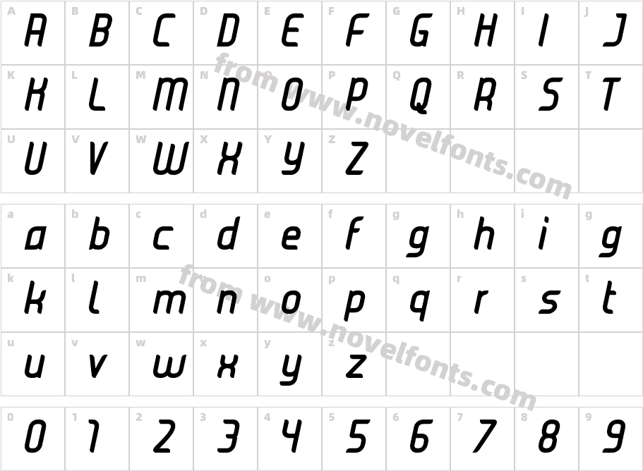 JUICE Bold ItalicCharacter Map