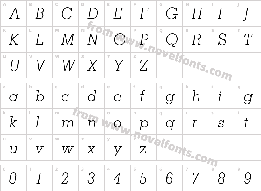 Jaak Light SSi Light ItalicCharacter Map