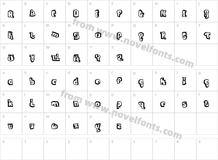 Jab OutlineCharacter Map