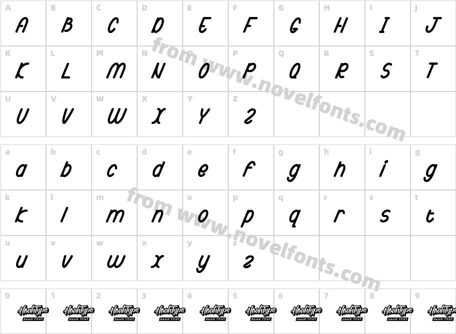 Jackstay Demo ItalicCharacter Map