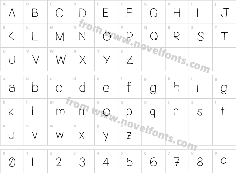 Jacquelyn'sHand-MediumCharacter Map