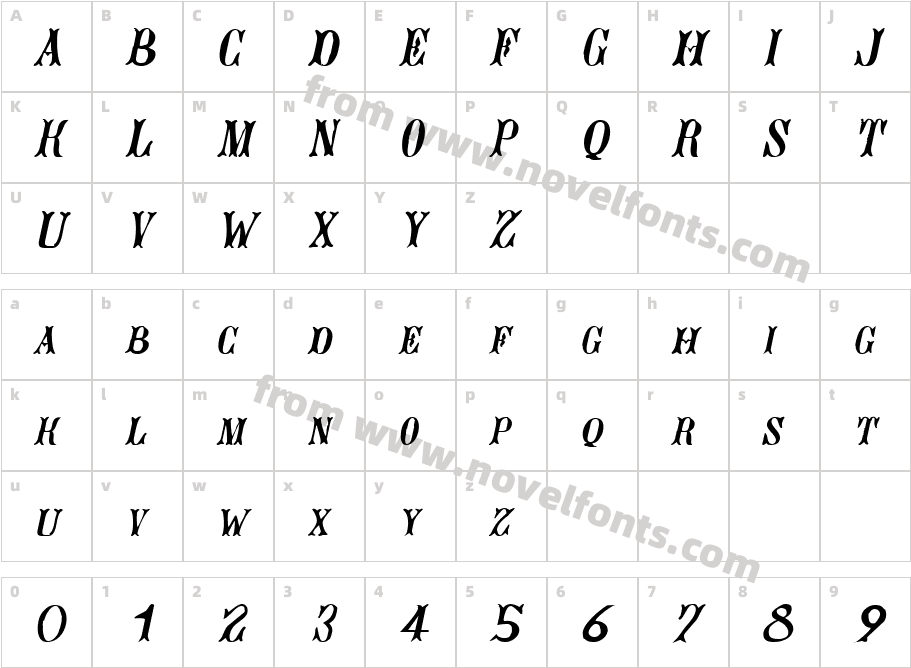 JacquesRoughcut ItalicCharacter Map