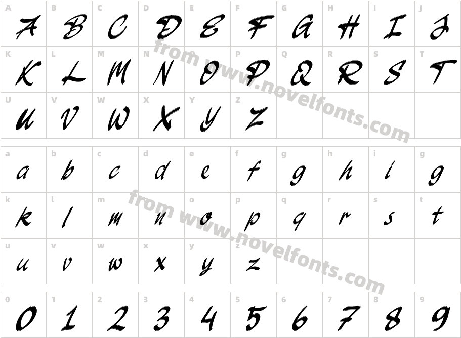 JakAs ItalicCharacter Map