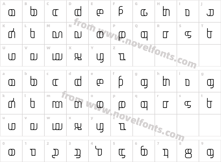 Jakone-CondensedCharacter Map