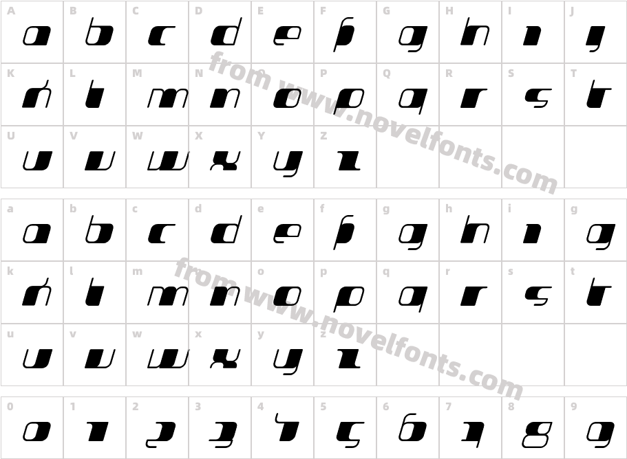 Jakone-ExtendedBoldItalicCharacter Map