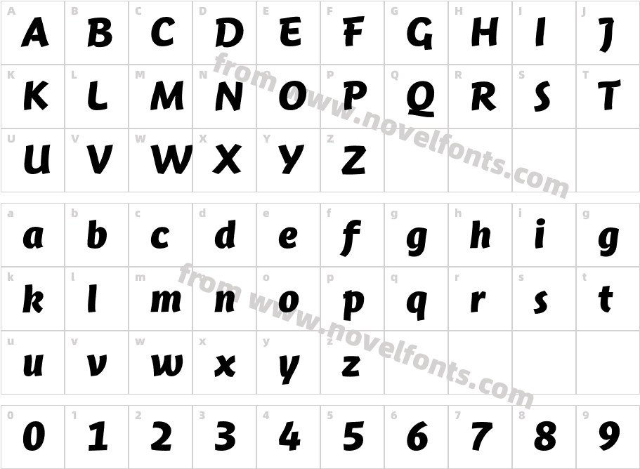 JambonoTF-BoldCharacter Map