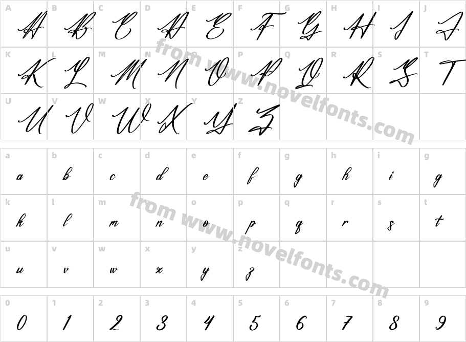 Jamesttedy Signature ItalicCharacter Map