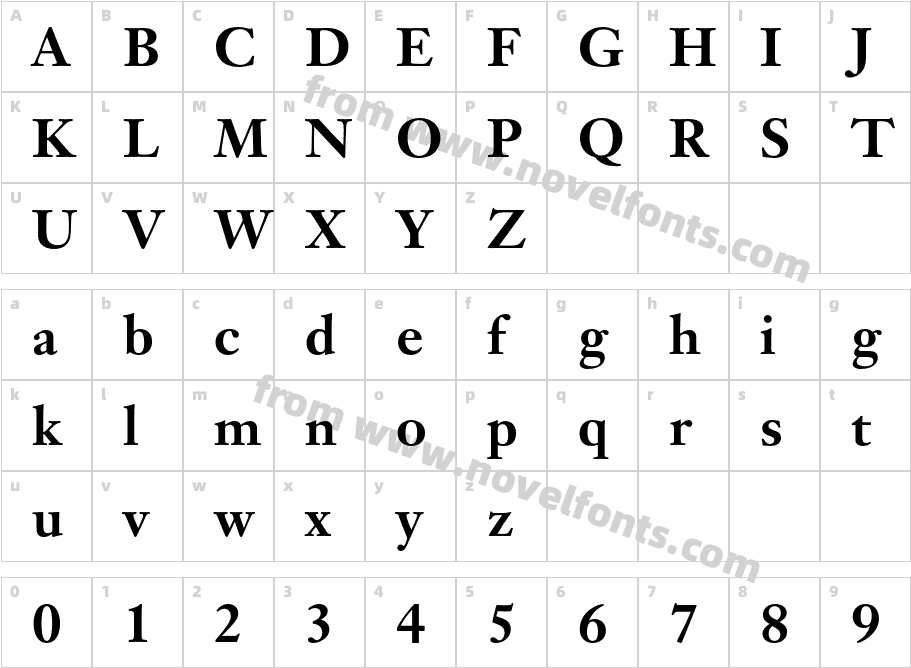 JansonText-BoldCharacter Map