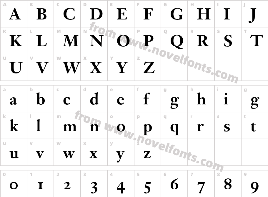 JansonText-BoldOsFCharacter Map