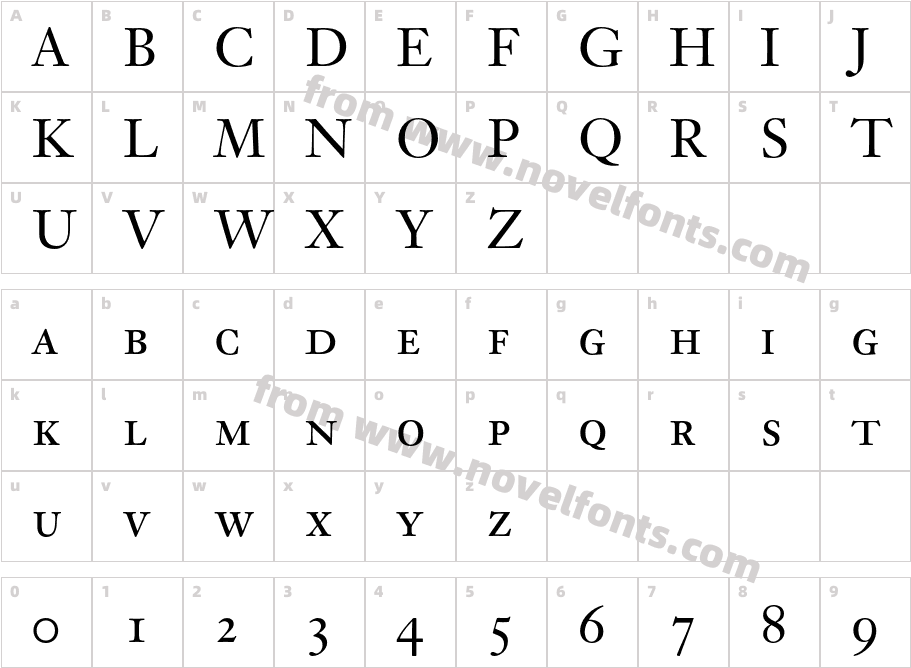 JansonText-RomanSCCharacter Map