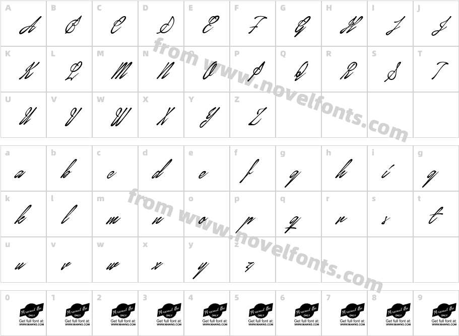 January Script Personal UseCharacter Map