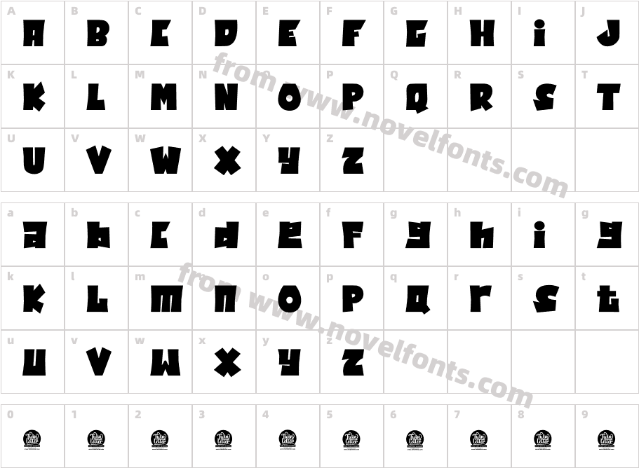 Jatiny Bold Personal UseCharacter Map