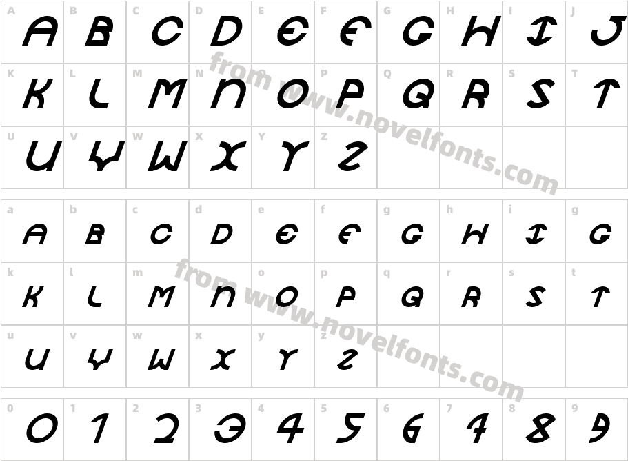 JaySetch BoldItalicCharacter Map