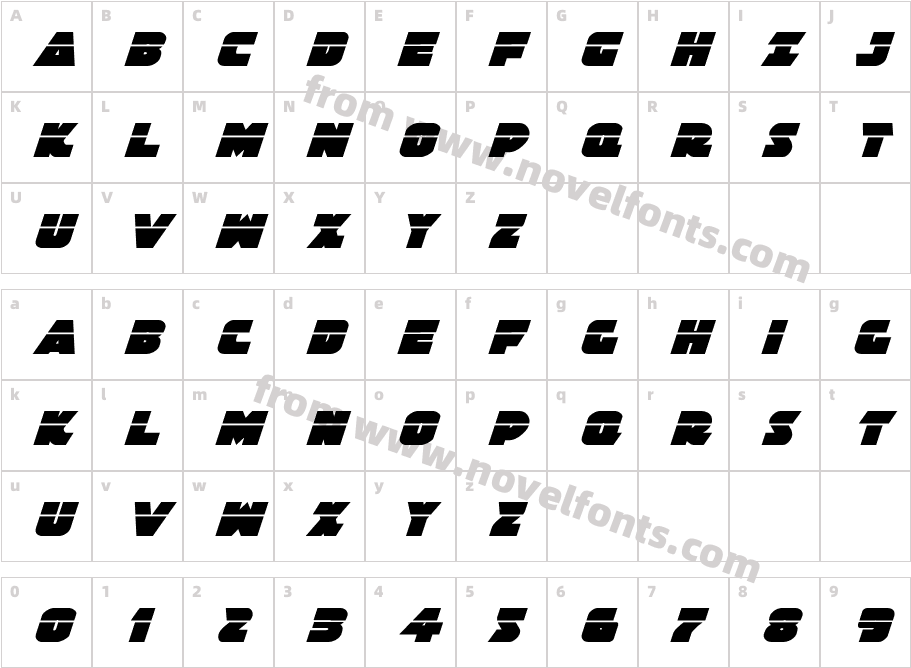 Jedi Special Forces Laser ItalicCharacter Map