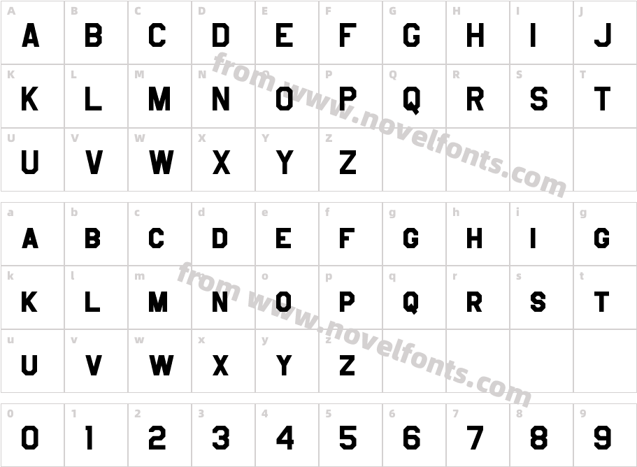 Jefferies BoldCharacter Map